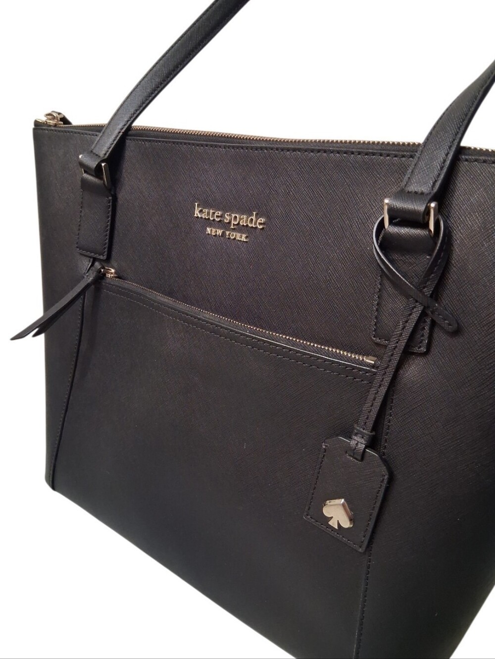 Kate Spade New York Cameron Leather Pocket Tote Bag Black